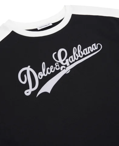 Dolce&Gabbana Детская футболка с принтом - Артикул: L5JTQG-G7PWI-B