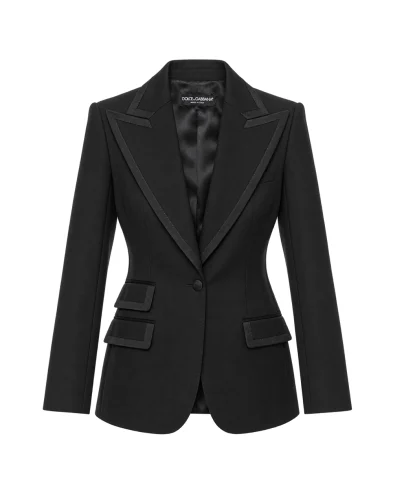 Dolce&Gabbana Однобортний жакет Turlington із вовни та шовку - Артикул: F29EFT-GDDFR