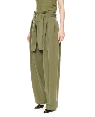 Balmain Брюки с хлопком и льном - Артикул: GF0PQ285CG64