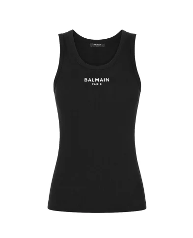 Balmain Майка з вишивкою Balmain Paris - Артикул: HF1EB075BD10