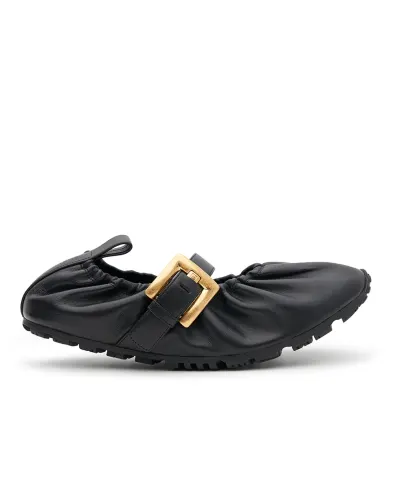 Balmain Балетки с пряжкой из телячьей кожи - Артикул: GN0UF761LPAN