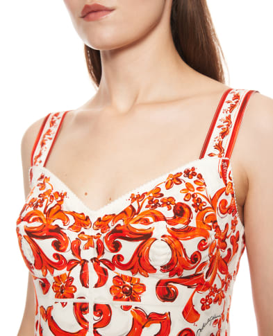 Dolce&Gabbana Платье макси в принт Майолика - Артикул: F6TTHT-GDDRL