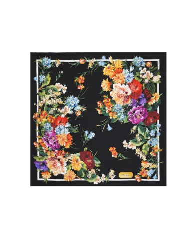 Dolce&Gabbana Платок Каре из шелка с цветочным принтом - Артикул: FN092R-GDC7B