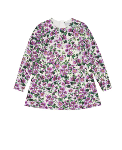 Dolce&Gabbana Детское платье с принтом фиалок - Артикул: L5JDAL-FSG81-B