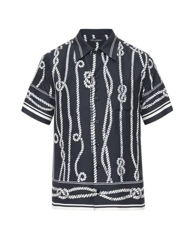 Dolce&Gabbana Рубашка Hawaii из шелка в морском принте - Артикул: G5JH9T-HI143