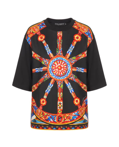 Dolce&Gabbana Футболка в принте Сarretto - Артикул: F8W13T-GDDVP