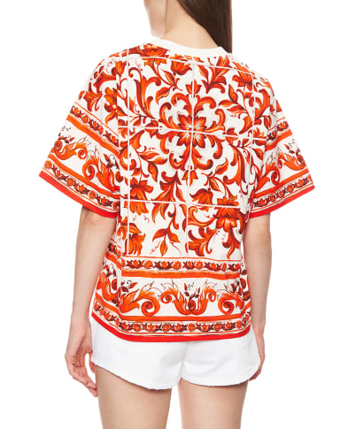 Dolce&Gabbana Футболка в принт Майолика - Артикул: F8U10T-GDDT5