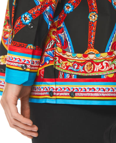 Dolce&Gabbana Сорочка Hawaii з попліну з принтом Carretto - Артикул: F5M82T-GDDTE