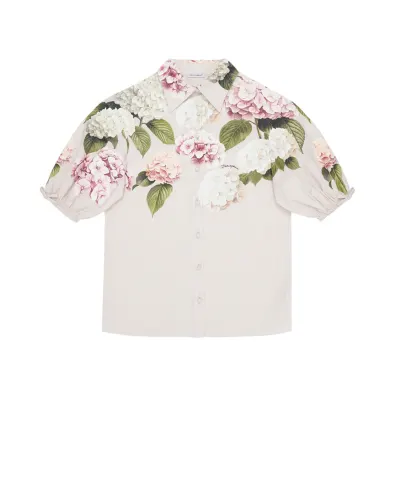 Dolce&Gabbana Детская блуза с принтом в виде гортензий - Артикул: L56S23-FI5NR-B