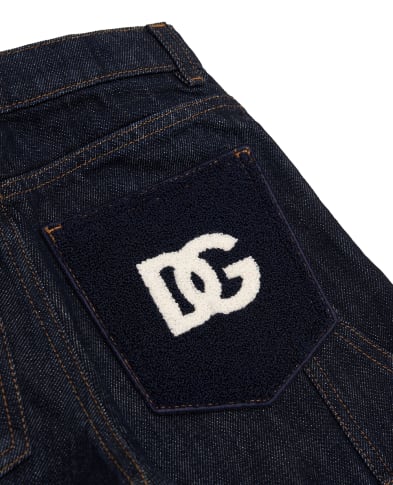 Dolce&Gabbana Дитячі джинси з нашивкою з логотипом - Артикул: L45P27-LDD78-B
