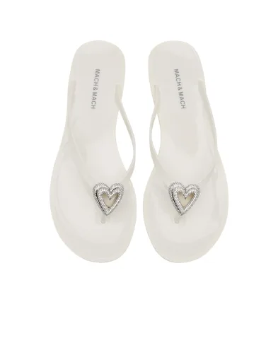 Mach&Mach Шлепанцы Double Heart - Артикул: SS26-S0888-05-GUM-WHT