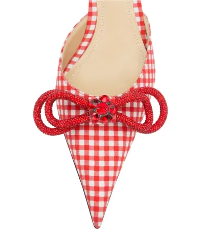 Mach&Mach Туфли-слингбэк Double Bow Red Gingham - Артикул: SS26-S1133-65-VIC-RED-R