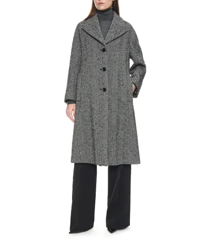 Dolce&Gabbana Пальто длинное из шерсти с шевронным узором - Артикул: F0W4JT-FCZAJ