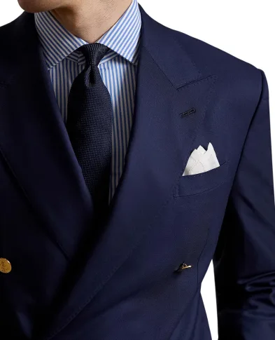 Ralph Lauren Purple Label Пиджак двубортный ручной работы от Gregory из шерсти - Артикул: 798765810001
