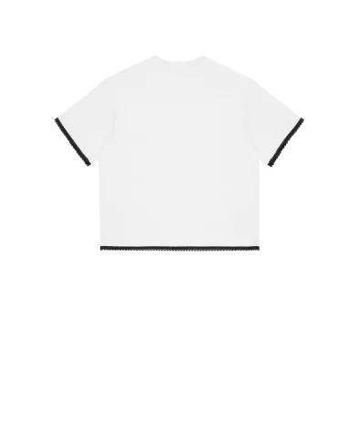 Dolce&Gabbana Дитяча футболка з мереживом - Артикул: L5JTQT-G7PTX-B