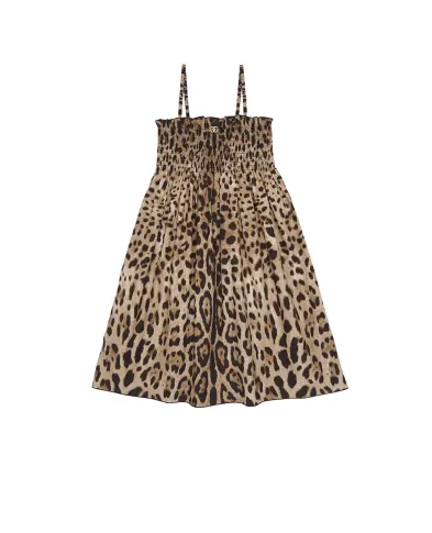 Dolce&Gabbana Детское платье с леопардовым принтом - Артикул: L53DM9-HS5E3-B