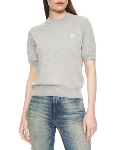 Balmain Футболка из шелка и хлопка - Артикул: GF0ALB30KJ53