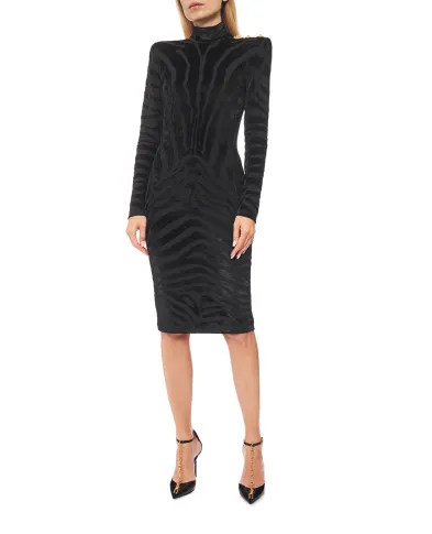 Balmain Платье бархатное - Артикул: FF0RF075JL11