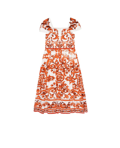 Dolce&Gabbana Детское платье в принте Майолика - Артикул: L54DT6-G7P4J-B