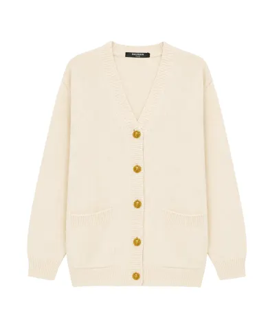 Balmain Кардиган из хлопка и кашемира - Артикул: GF0KO003KJ83