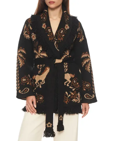 Alanui Кардиган Island Roots Foulard из кашемира, шерсти и хлопка - Артикул: LWHB064E26KNI0031061