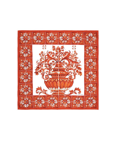 Dolce&Gabbana Платок из шелка в принте Майолика - Артикул: FN090R-GDDU6