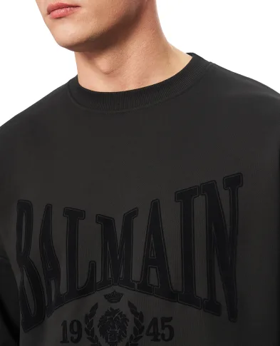 Balmain Світшот із оксамитовим логотипом - Артикул: GH1JS191GF46
