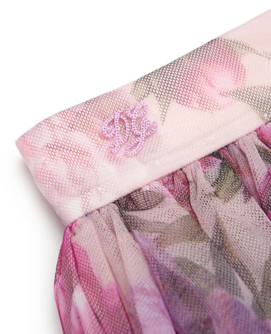 Dolce&Gabbana Дитяча спідниця з тюлю з принтом півоній - Артикул: L56I19-G7QZW-B