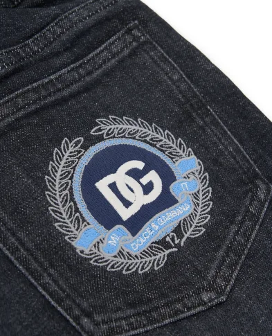 Dolce&Gabbana Детские джинсы с вышивкой логотипа - Артикул: L42F85-LDD39-S