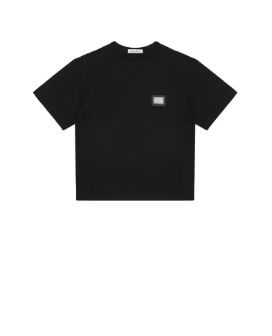 Dolce&Gabbana Дитяча футболка з логотипом - Артикул: L4JT7T-G7P1T-S