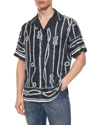 Dolce&Gabbana Рубашка Hawaii из шелка в морском принте - Артикул: G5JH9T-HI143