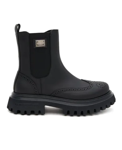 Dolce&Gabbana Детские кожаные ботильоны Beatles - Артикул: DA5295-A6379-M