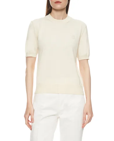 Balmain Футболка из шелка и хлопка - Артикул: GF0ALB30KJ53