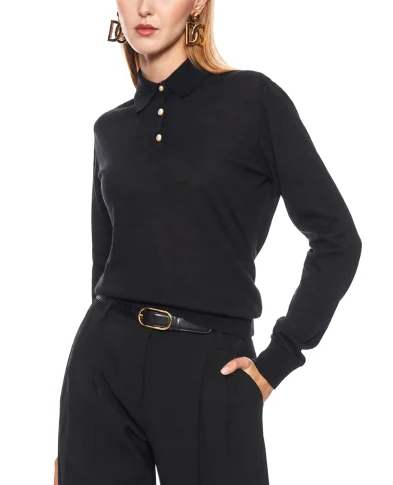 Dolce&Gabbana Поло з довгими рукавами з кашеміру - Артикул: FXZ59T-JBW24