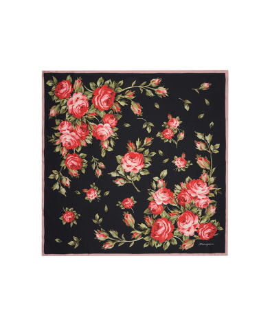 Dolce&Gabbana Платок из шелка в цветочный принт - Артикул: FN090R-GDDPL
