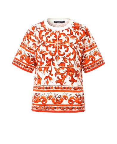 Dolce&Gabbana Футболка в принт Майолика - Артикул: F8U10T-GDDT5