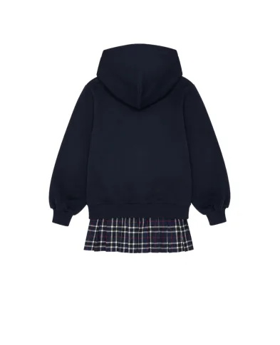 Dolce&Gabbana Детское платье с капюшоном из футера с нашивкой - Артикул: L5JDBH-G7P6V-S