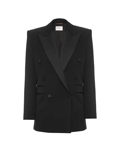 Saint Laurent Двобортний жакет із вовни - Артикул: 828008-Y7E63