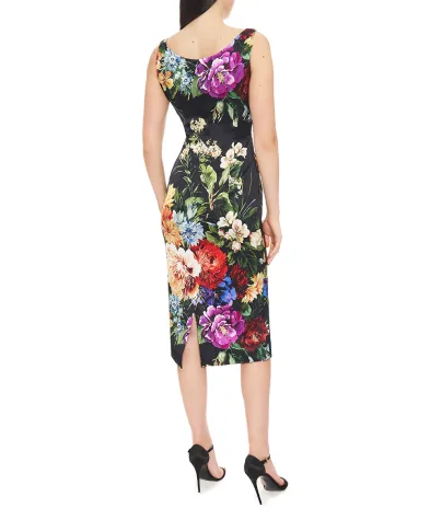Dolce&Gabbana Платье из атласа с цветочным принтом - Артикул: F6EAWT-FSIB3