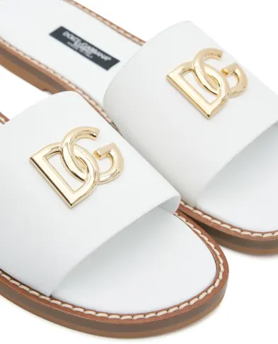 Dolce&Gabbana Детские шлёпанцы из телячьей кожи - Артикул: D11285-A1048-M