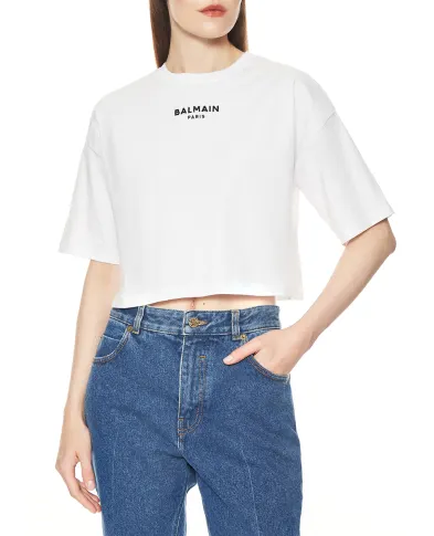 Balmain Футболка з вишивкою Balmain Paris - Артикул: HF1EE145BD10
