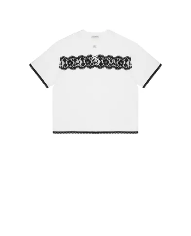 Dolce&Gabbana Дитяча футболка з мереживом - Артикул: L5JTQT-G7PTX-B