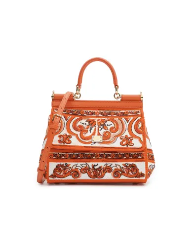 Dolce&Gabbana Сумка Sicily с вышивкой принта Майолика - Артикул: BB6003-BW050