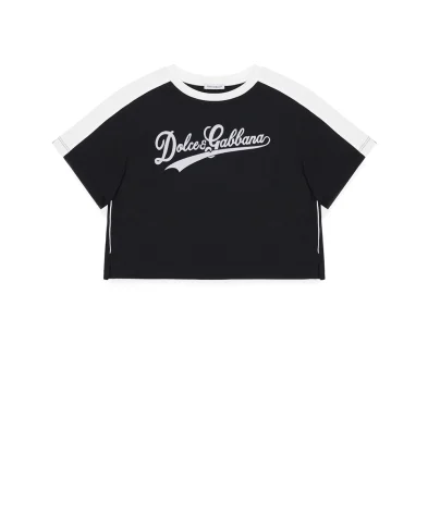 Dolce&Gabbana Детская футболка с принтом - Артикул: L5JTQG-G7PWI-B