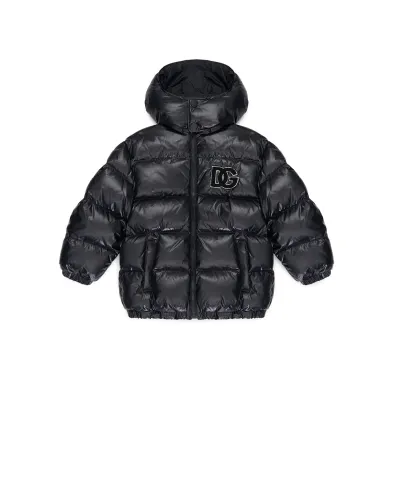 Dolce&Gabbana Детский пуховик с монограммой логотипа - Артикул: L4JB6F-G7PK1-S