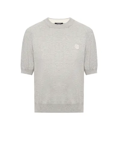 Balmain Футболка из шелка и хлопка - Артикул: GF0ALB30KJ53
