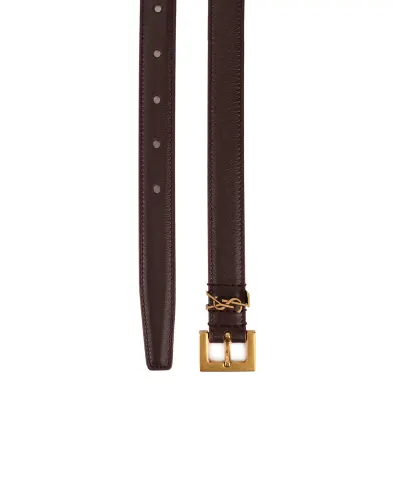 Saint Laurent Кожаный ремень Monogram narrow - Артикул: 554465-BOO0W