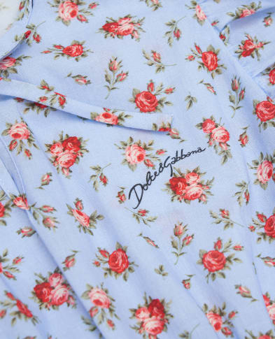 Dolce&Gabbana Детское платье из муслина в цветочном принте - Артикул: L54DR7-HS5UP-B