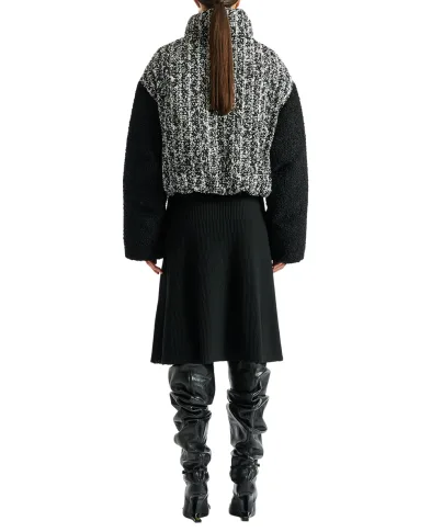 Balmain Пуховик із твіду з вовною - Артикул: HF1TP140MI65