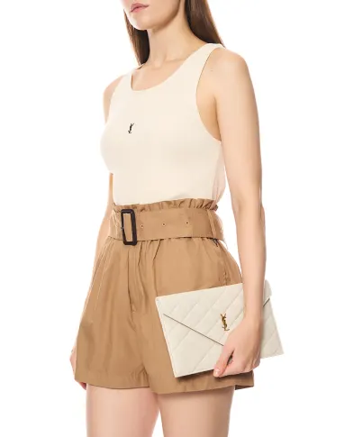 Saint Laurent Cумка-клатч PARIS из овечьей кожи - Артикул: 869533-1EL07